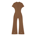 Iya Chenoa Boutique Women's SculptFit Quarter-Zip Flared Jumpsuit