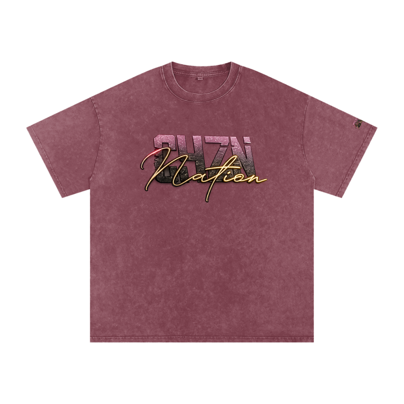 CHZN Nation  Premium Snow Washed Oversized Tee