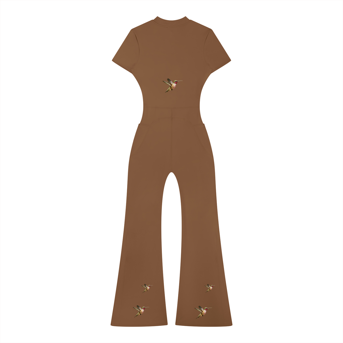 Iya Chenoa Boutique Women's SculptFit Quarter-Zip Flared Jumpsuit
