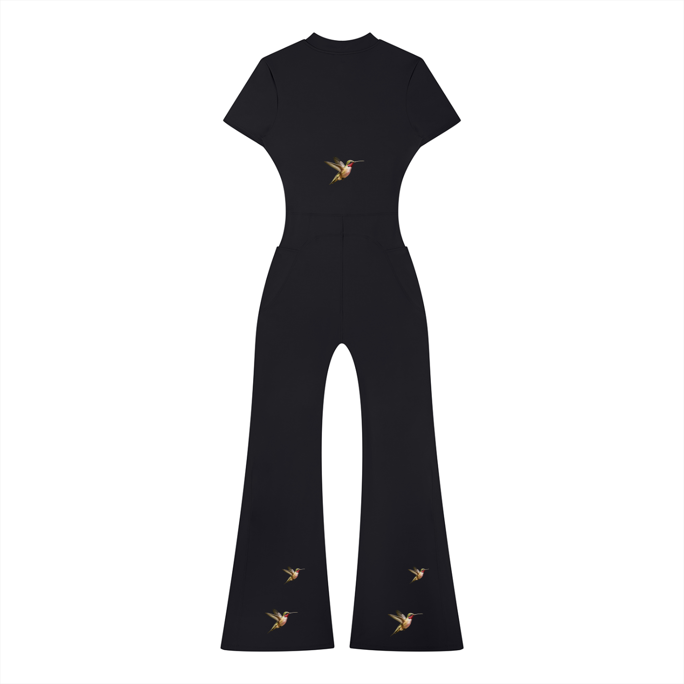 Iya Chenoa Boutique Women's SculptFit Quarter-Zip Flared Jumpsuit